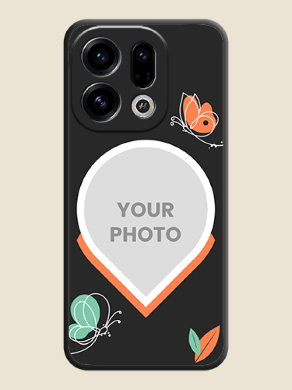 Custom Upload Pic With Simple Butterly Design On Space Black Custom Soft Matte Mobile Back Cover - Oppo Find X9 5G - alternate view
