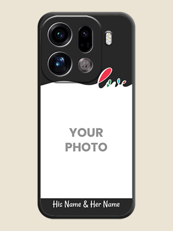 Custom Fall in Love Pattern with Picture on Photo On Space Black Custom Soft Matte Mobile Back Cover - Oppo Find X9 Pro 5G - alternate view