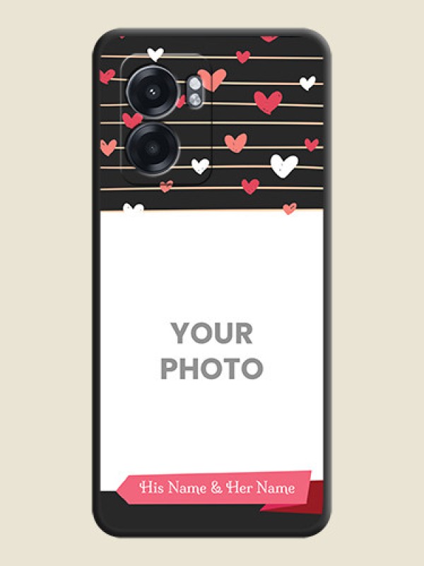 Custom Love Pattern with Name on Pink Ribbon  on Photo on Space Black Soft Matte Back Cover - Oppo K10 5G - alternate view