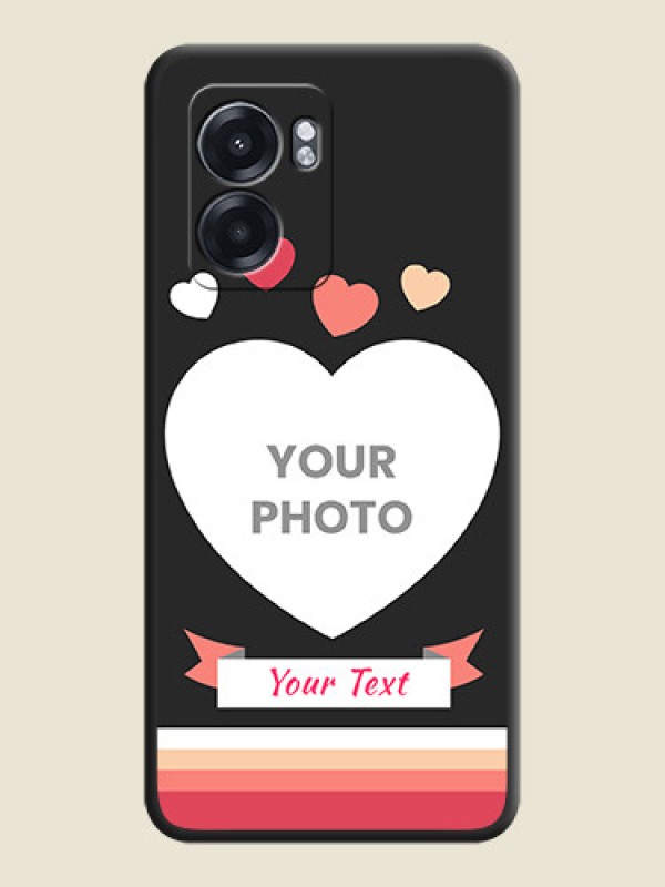 Custom Love Shaped Photo with Colorful Stripes on Personalised Space Black Soft Matte Cases - Oppo K10 5G - alternate view