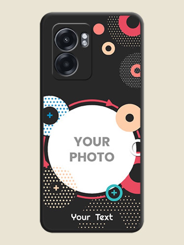 Custom Multicoloured Round Image on Personalised Space Black Soft Matte Cases - Oppo K10 5G - alternate view