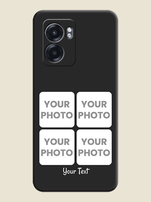 Custom Floral Art with 6 Image Holder on Photo on Space Black Soft Matte Mobile Case - Oppo K10 5G - alternate view