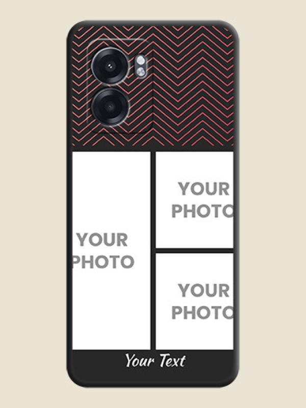 Custom Wave Pattern with 3 Image Holder on Space Black Custom Soft Matte Back Cover - Oppo K10 5G - alternate view