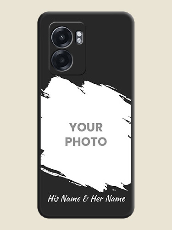 Custom Grunge Brush Strokes on Photo on Space Black Soft Matte Back Cover - Oppo K10 5G - alternate view