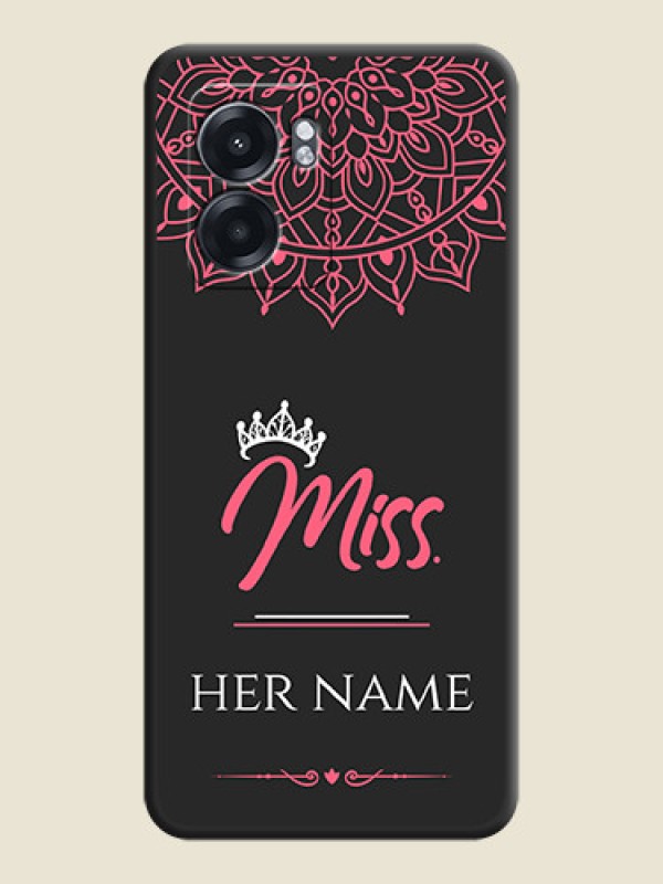Custom Mrs Name with Floral Design on Space Black Personalized Soft Matte Phone Covers - Oppo K10 5G - alternate view