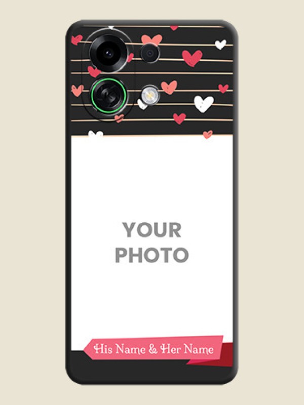 Custom Love Pattern with Name on Pink Ribbon on Photo On Space Black Custom Soft Matte Mobile Back Cover - Oppo K13 Turbo 5G - alternate view