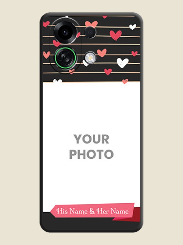 Custom Love Pattern with Name on Pink Ribbon on Photo On Space Black Custom Soft Matte Mobile Back Cover - Oppo K13 Turbo Pro 5G - alternate view