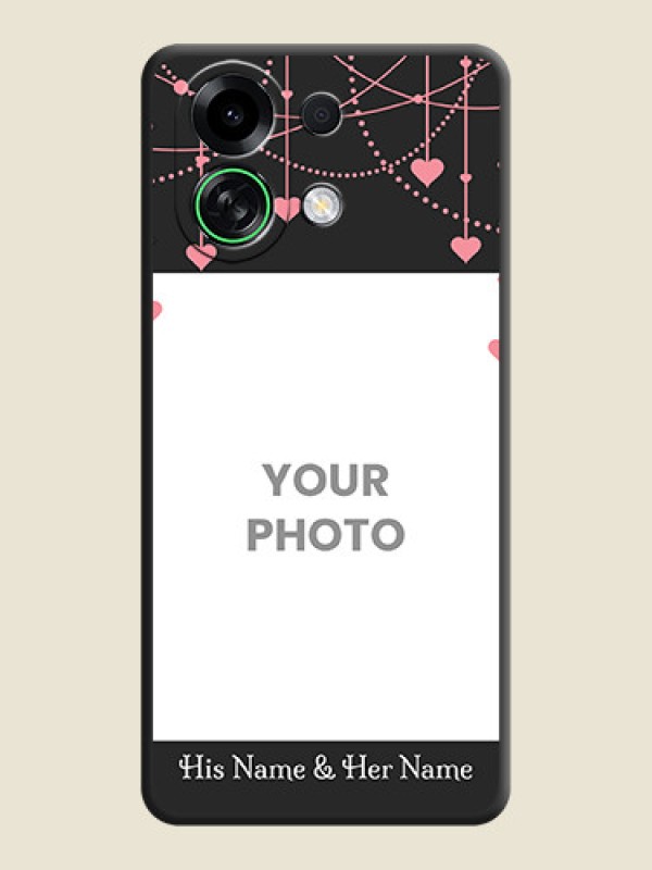 Custom Pink Love Hangings with Text On Space Black Custom Soft Matte Mobile Back Cover - Oppo K13 Turbo Pro 5G - alternate view