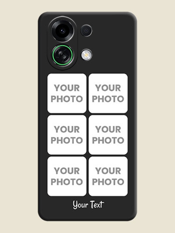 Custom Floral Art with 6 Image Holder on Photo On Space Black Custom Soft Matte Mobile Back Cover - Oppo K13 Turbo Pro 5G - alternate view