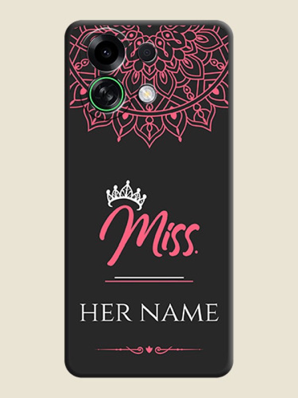 Custom Mrs Name with Floral Design On Space Black Custom Soft Matte Mobile Back Cover - Oppo K13 Turbo Pro 5G - alternate view