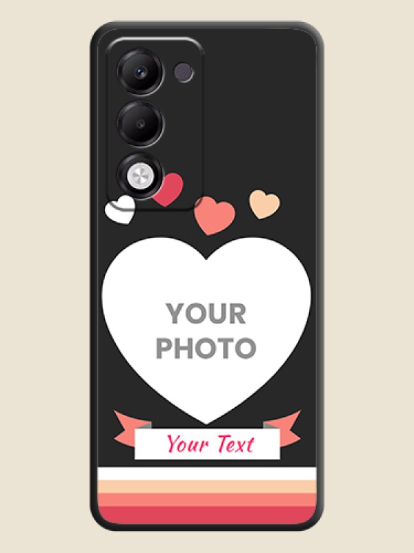 Custom Love Shaped Photo with Colorful Stripes On Space Black Custom Soft Matte Mobile Back Cover - Oppo k13x 5G - alternate view