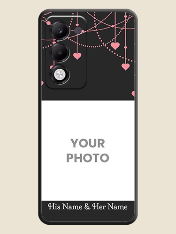 Custom Pink Love Hangings with Text On Space Black Custom Soft Matte Mobile Back Cover - Oppo k13x 5G - alternate view
