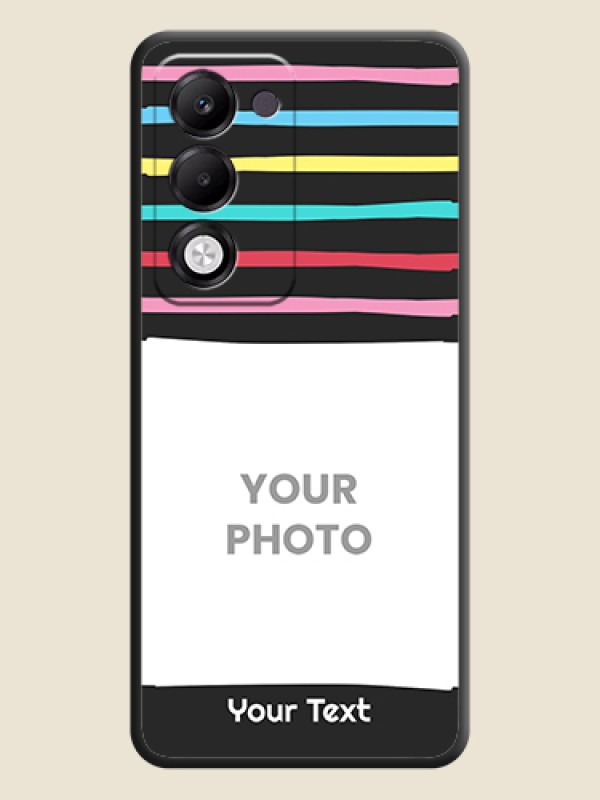 Custom Multicolor Lines with Image On Space Black Custom Soft Matte Mobile Back Cover - Oppo k13x 5G - alternate view