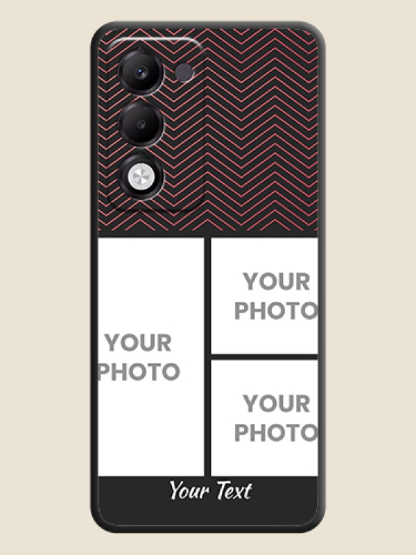 Custom Wave Pattern with 3 Image Holder On Space Black Custom Soft Matte Mobile Back Cover - Oppo k13x 5G - alternate view