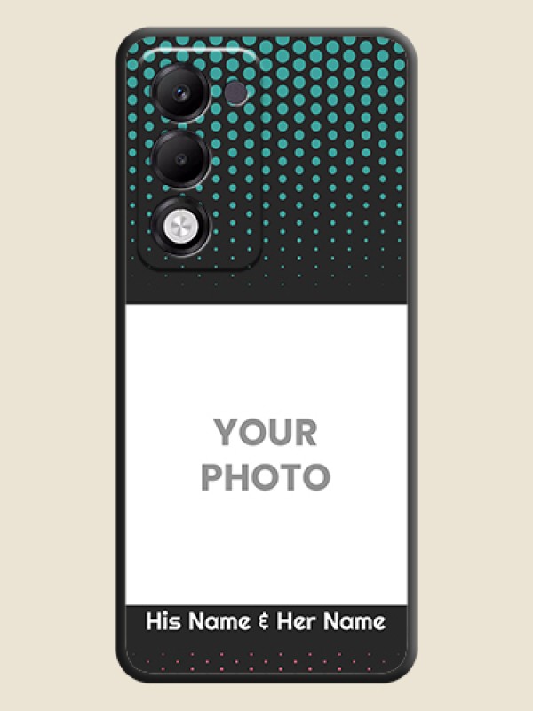 Custom Faded Dots with Grunge Photo Frame and Text On Space Black Custom Soft Matte Mobile Back Cover - Oppo k13x 5G - alternate view