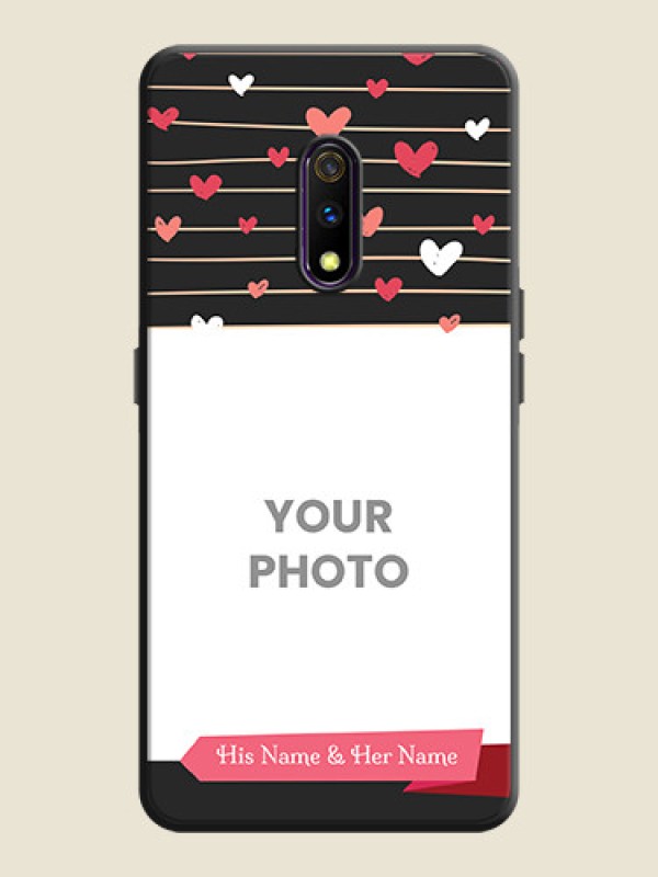 Custom Love Pattern with Name on Pink Ribbon  on Photo on Space Black Soft Matte Back Cover - Oppo K3 - alternate view