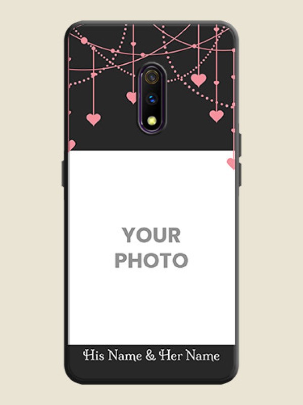 Custom Pink Love Hangings with Text on Space Black Custom Soft Matte Back Cover - Oppo K3 - alternate view