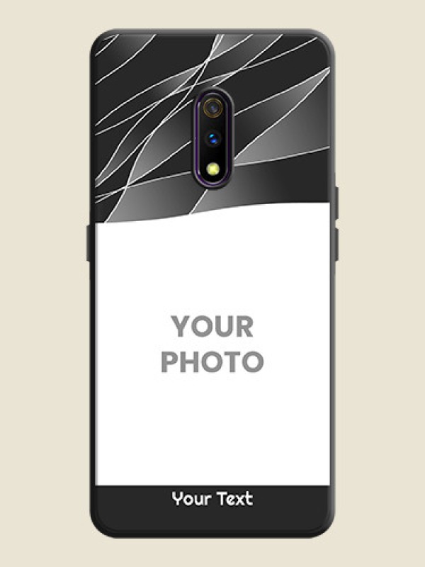 Custom Mixed Wave Lines on Photo on Space Black Soft Matte Mobile Cover - Oppo K3 - alternate view