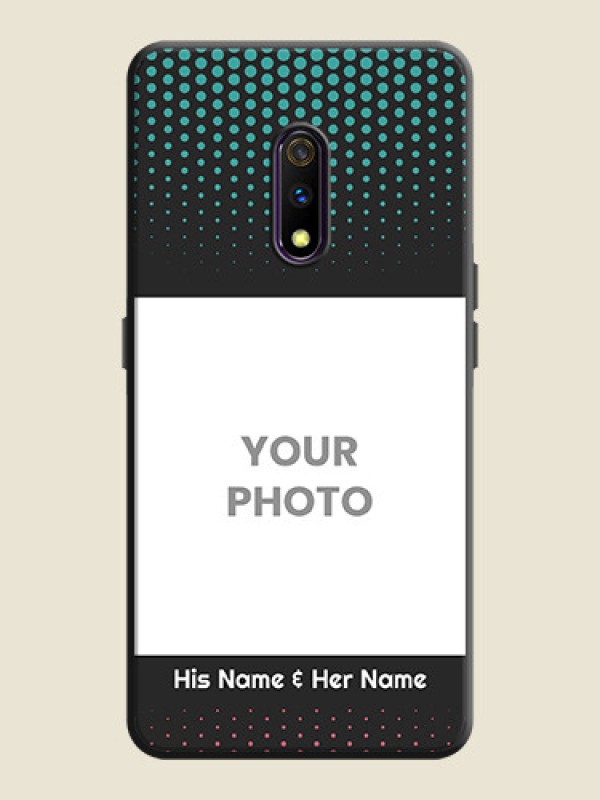 Custom Faded Dots with Grunge Photo Frame and Text on Space Black Custom Soft Matte Phone Cases - Oppo K3 - alternate view