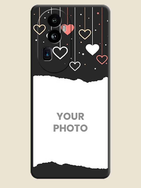 Custom Love Hangings with Splash Wave Picture on Space Black Custom Soft Matte Phone Back Cover - Reno 10 Pro Plus 5G - alternate view