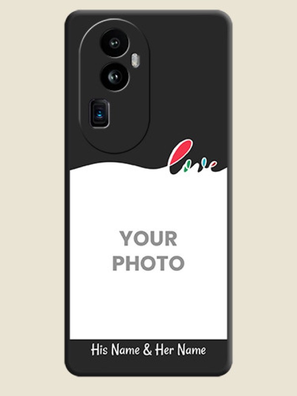 Custom Fall in Love Pattern with Picture - Photo on Space Black Soft Matte Mobile Case - Reno 10 Pro Plus 5G - alternate view