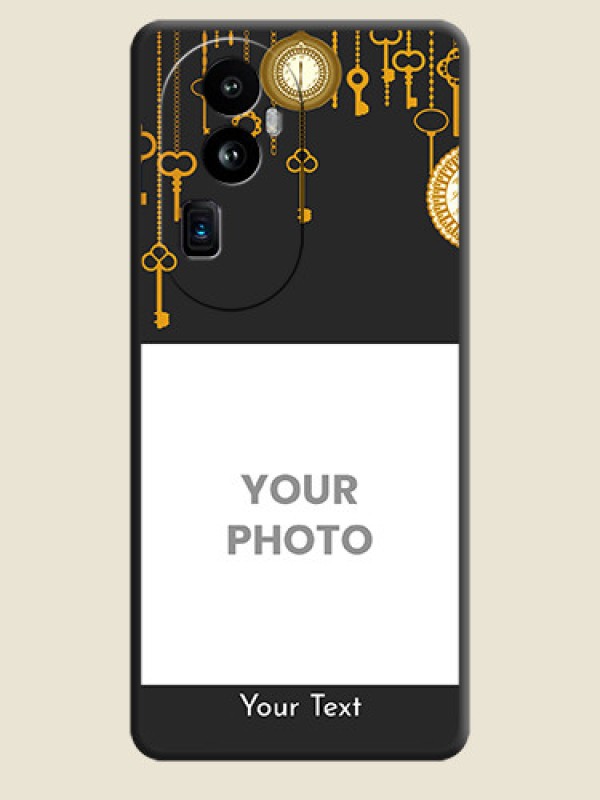 Custom Decorative Design with Text on Space Black Custom Soft Matte Back Cover - Reno 10 Pro Plus 5G - alternate view