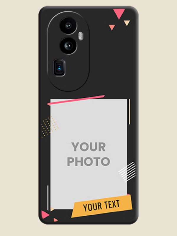 Custom Photo Frame with Triangle Small Dots - Photo on Space Black Soft Matte Back Cover - Reno 10 Pro Plus 5G - alternate view