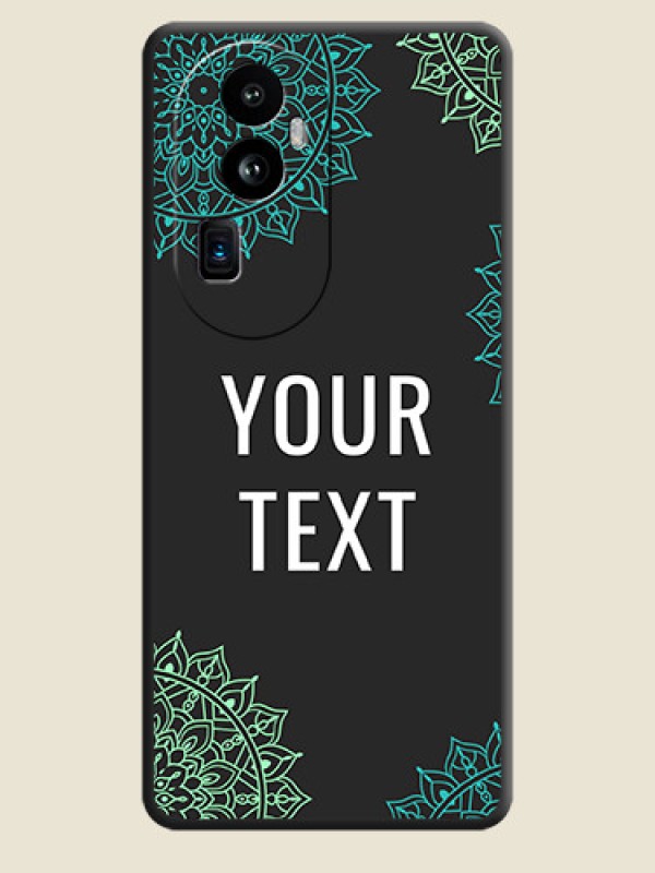 Custom Your Name with Floral Design on Space Black Custom Soft Matte Back Cover - Reno 10 Pro Plus 5G - alternate view