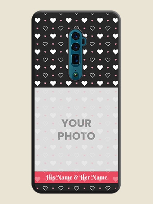 Custom White Color Love Symbols with Text Design on Photo on Space Black Soft Matte Phone Cover - Oppo Reno 10X Zoom - alternate view