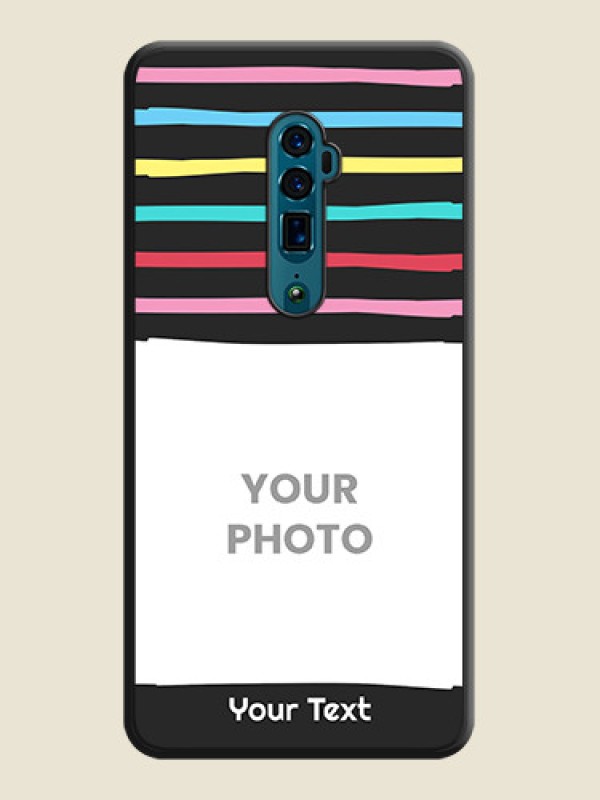 Custom Multicolor Lines with Image on Space Black Personalized Soft Matte Phone Covers - Oppo Reno 10X Zoom - alternate view
