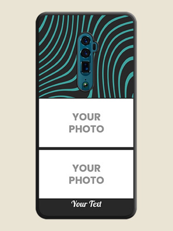 Custom Wave Pattern with 2 Image Holder on Space Black Personalized Soft Matte Phone Covers - Oppo Reno 10X Zoom - alternate view
