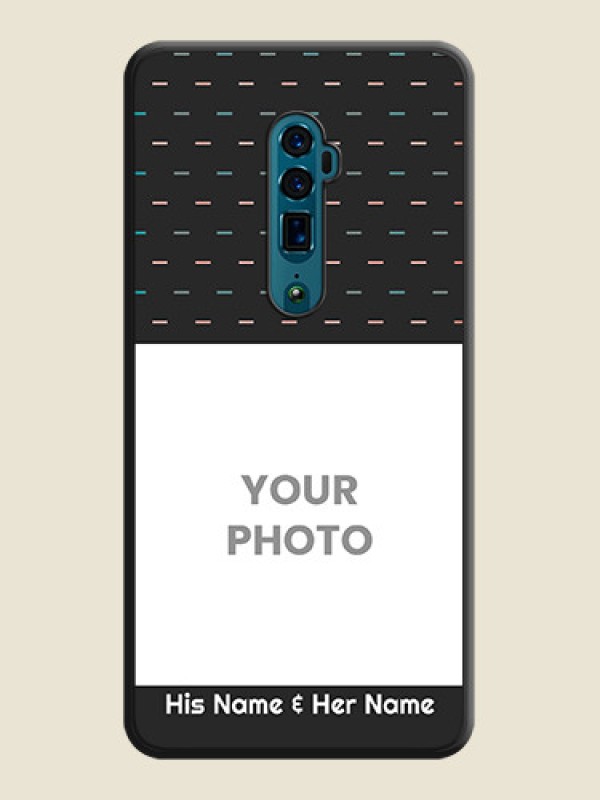Custom Line Pattern Design with Text on Space Black Custom Soft Matte Phone Back Cover - Oppo Reno 10X Zoom - alternate view