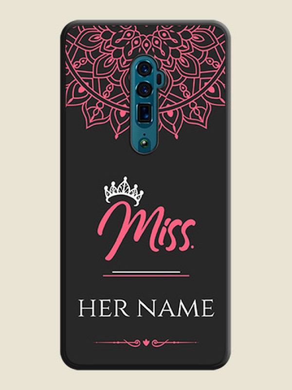 Custom Mrs Name with Floral Design on Space Black Personalized Soft Matte Phone Covers - Oppo Reno 10X Zoom - alternate view