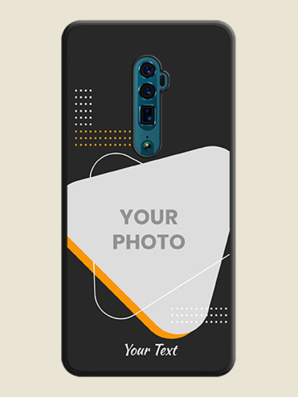 Custom Yellow Triangle on Photo on Space Black Soft Matte Phone Cover - Oppo Reno 10X Zoom - alternate view