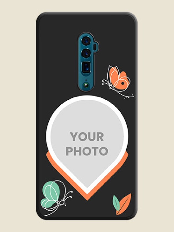 Custom Upload Pic With Simple Butterly Design On Space Black Personalized Soft Matte Phone Covers -Oppo Reno 10X Zoom - alternate view