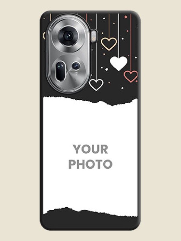 Custom Love Hangings with Splash Wave Picture on Space Black Custom Soft Matte Phone Back Cover - Reno 11 5G - alternate view