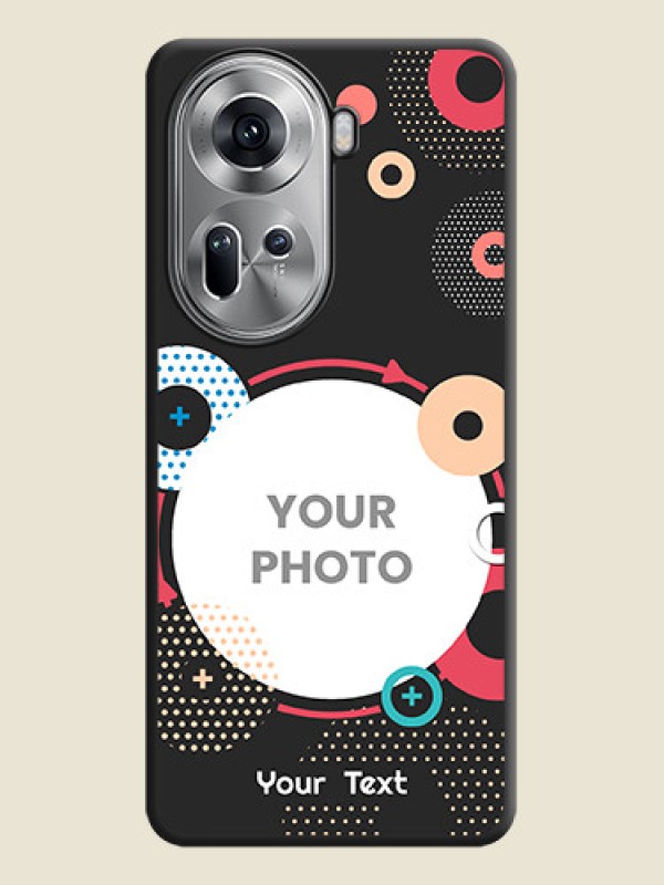 Custom Multicoloured Round Image on Personalised Space Black Soft Matte Cases - Reno 11 5G - alternate view