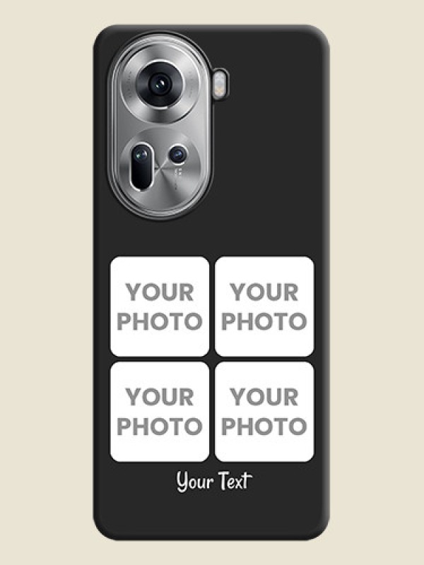 Custom Floral Art with 6 Image Holder - Photo on Space Black Soft Matte Mobile Case - Reno 11 5G - alternate view