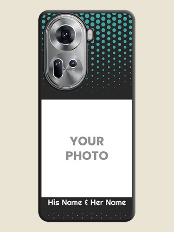 Custom Faded Dots with Grunge Photo Frame and Text on Space Black Custom Soft Matte Phone Cases - Reno 11 5G - alternate view