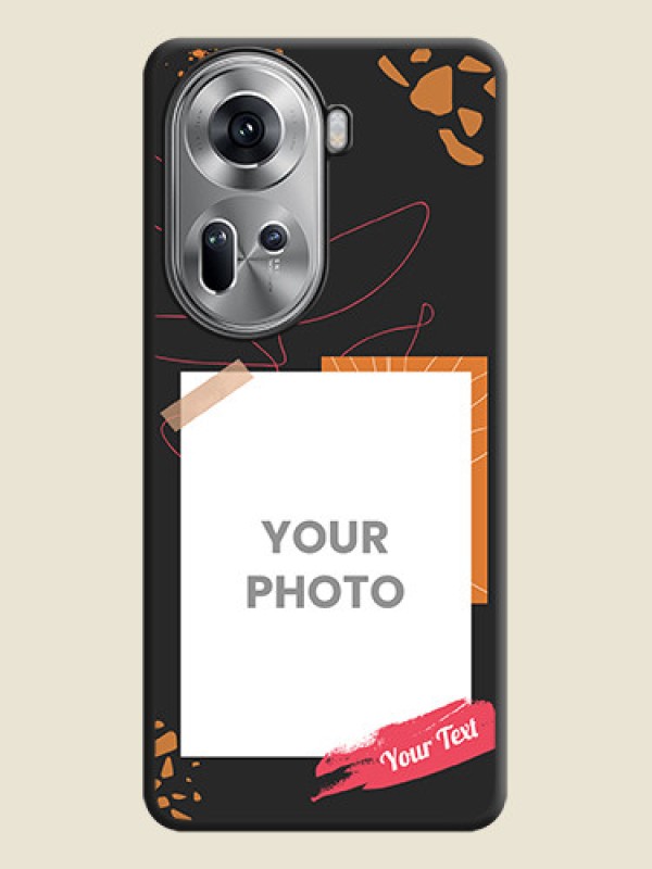 Custom Orange Photo Frame on Space Black Custom Soft Matte Phone Back Cover - Reno 11 5G - alternate view
