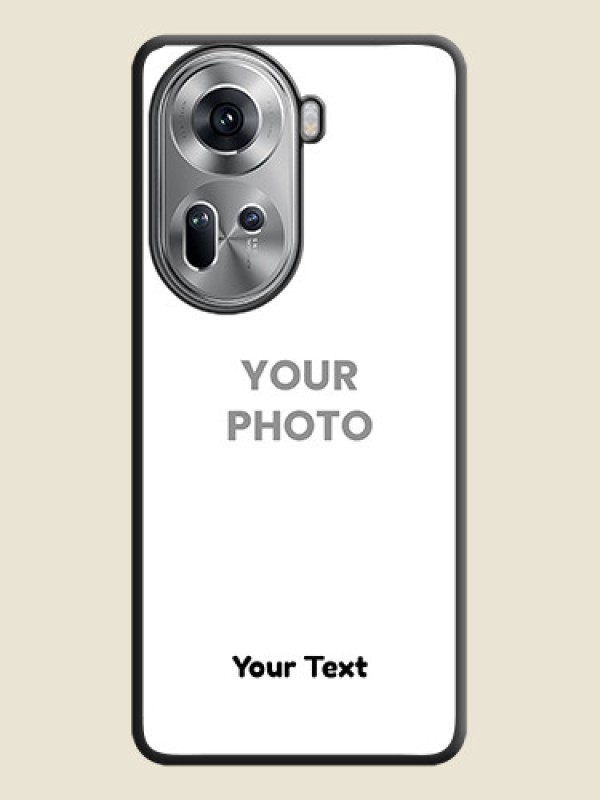 Custom Full Single Pic Upload With Text On Space Black Personalized Soft Matte Phone Covers - Reno 11 5G - alternate view