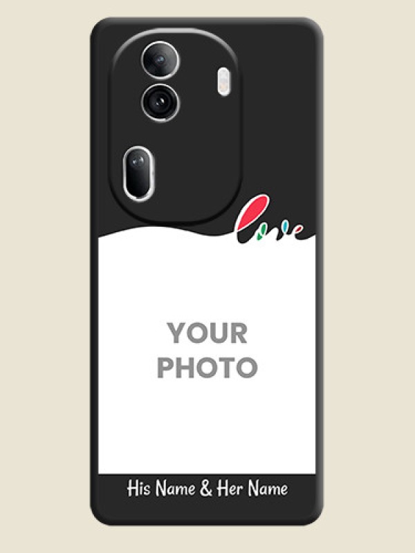 Custom Fall in Love Pattern with Picture - Photo on Space Black Soft Matte Mobile Case - Reno 11 Pro 5G - alternate view