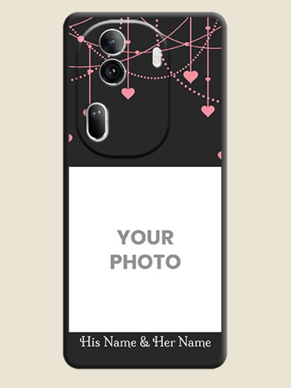 Custom Pink Love Hangings with Text on Space Black Custom Soft Matte Back Cover - Reno 11 Pro 5G - alternate view
