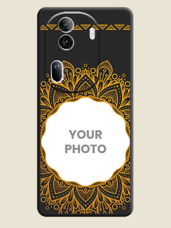 Custom Round Image with Floral Design - Photo on Space Black Soft Matte Mobile Cover - Reno 11 Pro 5G - alternate view