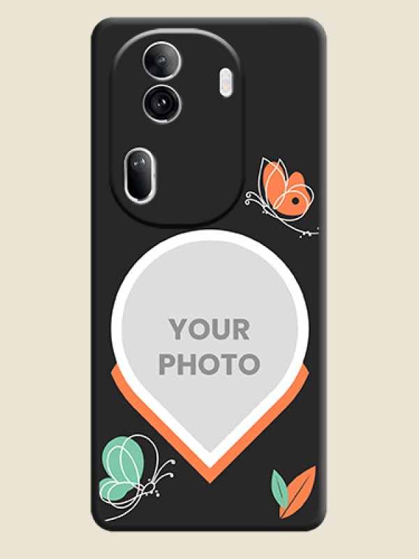 Custom Upload Pic With Simple Butterly Design On Space Black Personalized Soft Matte Phone Covers - Reno 11 Pro 5G - alternate view