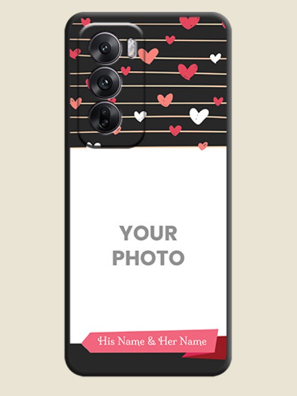 Custom Love Pattern with Name on Pink Ribbon on Photo On Space Black Custom Soft Matte Mobile Back Cover - Oppo Reno 12 5G - alternate view