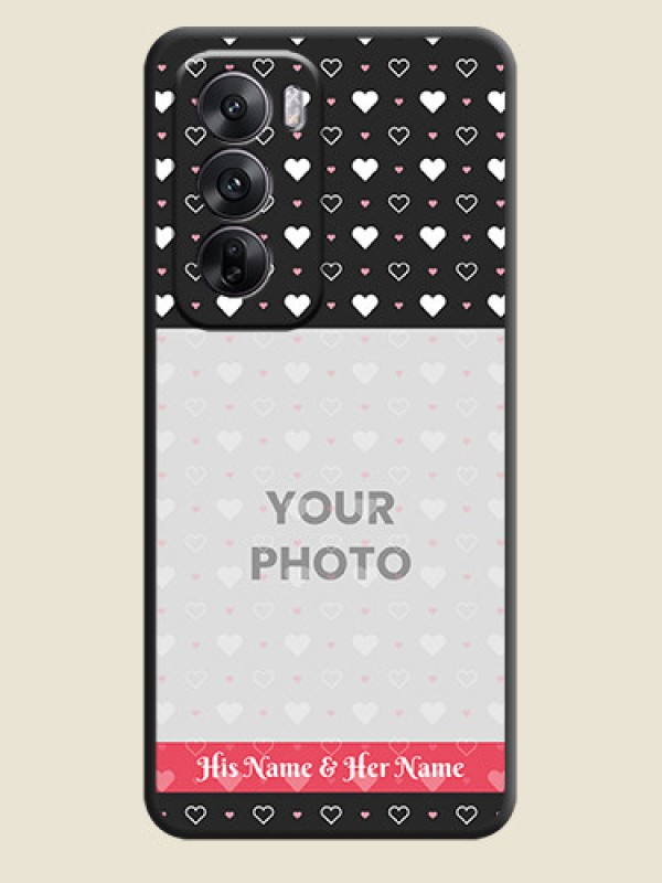 Custom White Color Love Symbols with Text Design on Photo On Space Black Custom Soft Matte Mobile Back Cover - Oppo Reno 12 5G - alternate view