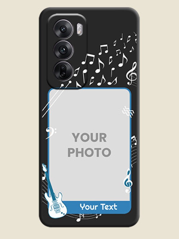 Custom Musical Theme Design with Text on Photo On Space Black Custom Soft Matte Mobile Back Cover - Oppo Reno 12 5G - alternate view