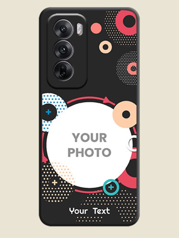 Custom Multicoloured Round Image On Space Black Custom Soft Matte Mobile Back Cover - Oppo Reno 12 5G - alternate view