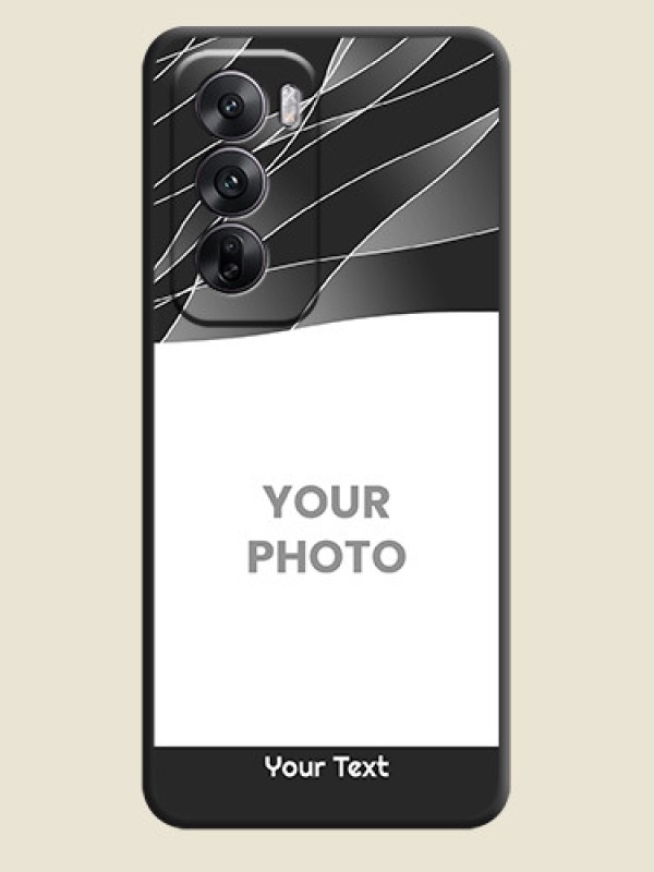 Custom Mixed Wave Lines on Photo On Space Black Custom Soft Matte Mobile Back Cover - Oppo Reno 12 5G - alternate view